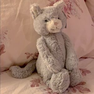 NWT Jellycat Medium Bashful Kitty - Gray & White